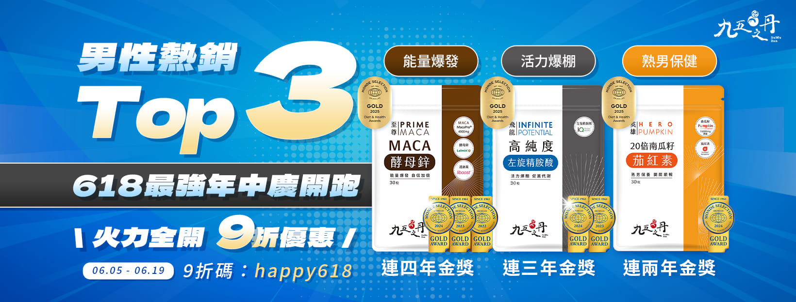 618年中慶男性熱賣TOP3