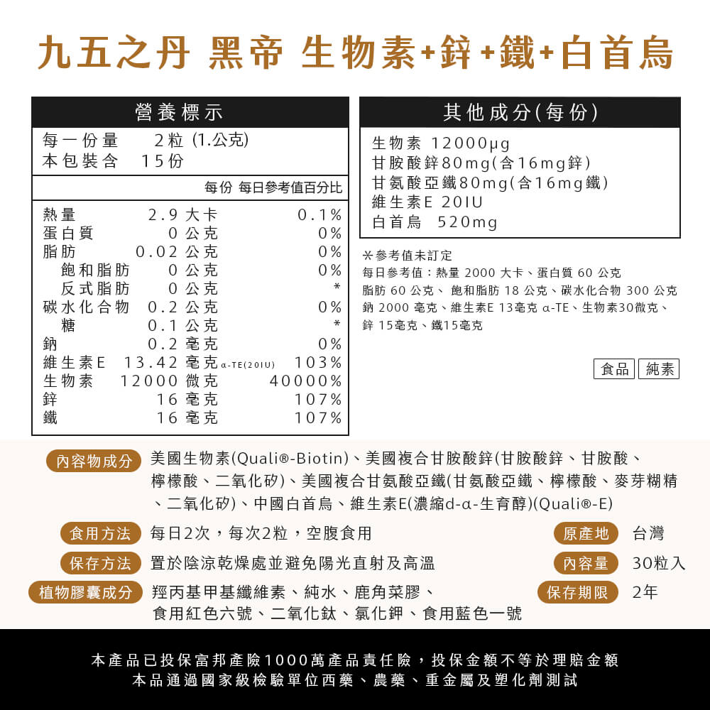 黑帝.生物素+鋅+鐵+白首烏